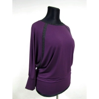 Bluzka Agnes - nietoperz z błyszczącymi lamówkami